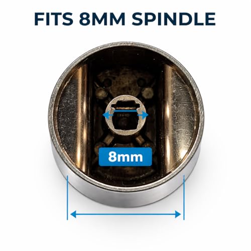 Image of Everflame Shine & Stylish Metallic Knob | Kitchen Gas Stove | LPG & PNG Gas | Compatible 8mm Spindle Gas | Kitchen Tool | Heavy-Duty Metal Knob | Gas Stove Replacement Part | Pack of 2