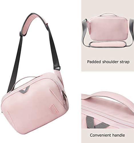 bagsmart Camera Bag, SLR DSLR Camera Sling Bag Purse Crossbody Bag with Padded Shoulder Strap Water Resistant Anti-Theft Camera Shoulder Bag for Women Men (Pink)