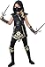 Produktbild shoperama Ninja's Mystique 5-teiliges Mädchen-Kostüm Schwarz/Gold Kinder-Kostüm Kleid Teenager, Größe:6/S
