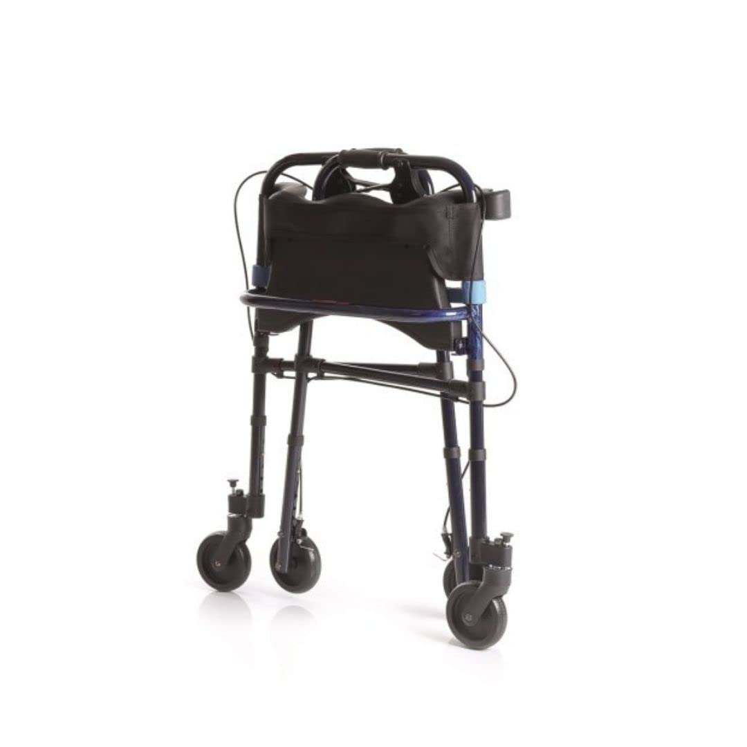 Rollator pieghevole in alluminio verniciato con 2 leve 2 ruote piroettanti con blocco 2 ruote fisse con freni Art. RP751