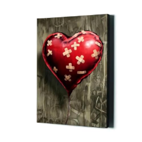 Toile grand graffiti cœur une décoration murale inspirante pour votre maison