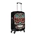 QSMBNET Travel Luggage Cover Sugar Skulls Day of the Dead Spandex Suitcase Protector Washable Baggage Covers Fashion Elastic Scratch-Resistant Luggage Cover Protector Fits 18-32 Inch Luggage