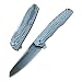 TwoSun TS16 G10 Handle Folding Knife D2 blade Flipper Fast Opening Pocket Survival with Clip, black&white