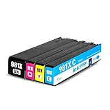Seamstar 981X Toner Cartridge 4-Color Set with Chip Compatible with HP 556DN 556XH 586DN 586F 586Z J3M71A E58650dn E55650 High Yield Replacement