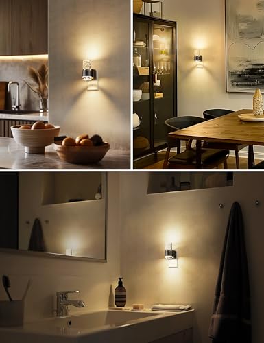 Image of Night Lights Plug into Wall, Dimmable Night Light with Dusk to Dawn Sensor, Acrylic Night Light with Warm Light 3000K, Wall Sconce-Style Design Nightlight for Hallway, Bathroom, 1-Pack