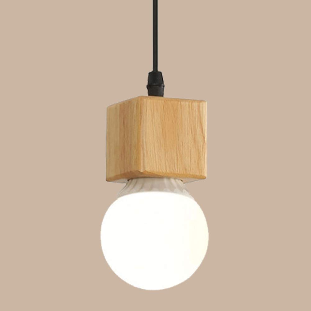 Mengjay A Vintage Industrial Rustic Wooden Pendant Lampshade Hanging Ceiling Pendant Light Lamp Fixture E27