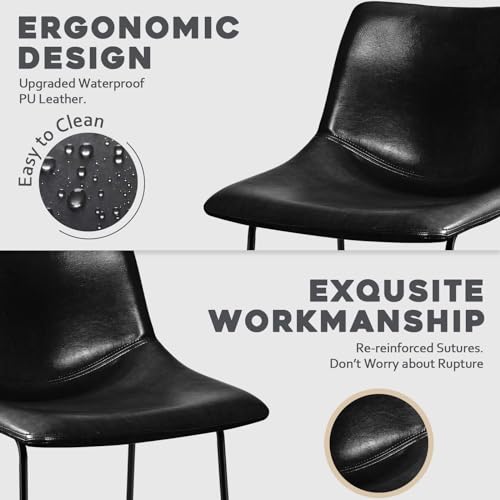 Image of Waleaf 30 Inch Counter Height Bar Stools Set of 4, Faux Leather Bar Chairs