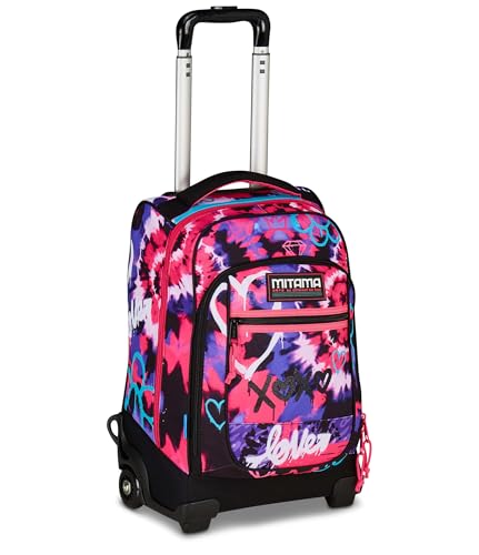 Mitama Trolley Scuola DR Junior TYELOVE, Fucsia e Viola, Con