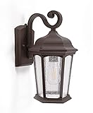 CORAMDEO Dusk to Dawn Outdoor Hex Wall Lantern, Durable Cast Aluminum in Rustic Bronze Finish & Deco