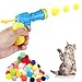 Hund und günstig Kaufen-SpetngSake Katzenspielzeug Ball Pistole,Interaktives Katzenspielzeug mit 50 Stück Katzen bälle,katzenspielzeug Ball mit Kunststoff Startwerkzeug,Interaktivesspielzeug für Indoor Haustier Katzen Hunde
