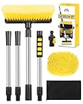 mtbtour Car Wash Brush Long Handle, 65" 165 cm Water Fed Car Wash Brush with Replaceable Mop Head, Storage Bag, Car Washing Brush for Caravan Cars RVs Trucks Windows