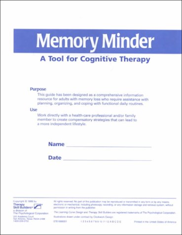 Memory Minder: A Tool for Cognitive Therapy: unknown author ...