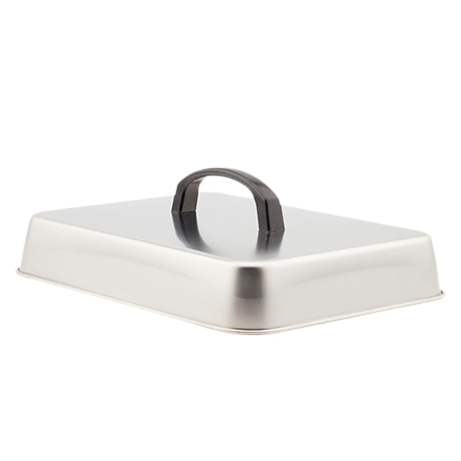 rockible Coperchio per Fusione di Formaggio, Coperchio per Hamburger, Coperchio per Griglia Rettangolare, Coperchio per Griglia Universale in Acciaio Inox per, 31x24x5cm