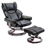 Blisswood Recliner Armchair, Swivel Recliner Chair with Footstool, Recliner Sofa Chair, High Back Ergonomic Couch Bed upto 160 Kg Weight Capacity With Tilting Lock Armchair For Living Room