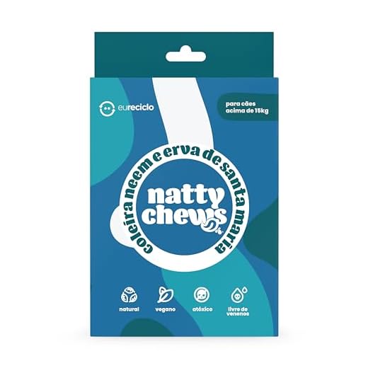 Coleira Antiparasitas Natty Chews Neem e Erva de Santa Maria para Cães Acima de 15kg - Tamanho G