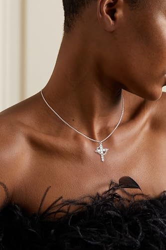 Cross Necklace for Women - Dainty Necklaces Trendy Small 14K Gold Plated Hypoallergenic Infinity Crown Cross Cubic Zirconia Pendant Box Rope Chain Necklace for Women Non Tarnish Jewelry Gift