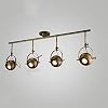 Rétro industriel plafonnier lumière mur lampe vêtements magasin rail rails lampes bar LED spots fond mur affichage Shot lumière LED Outfit long Rod plafond spots E27 (Color : Bronze-Four head)