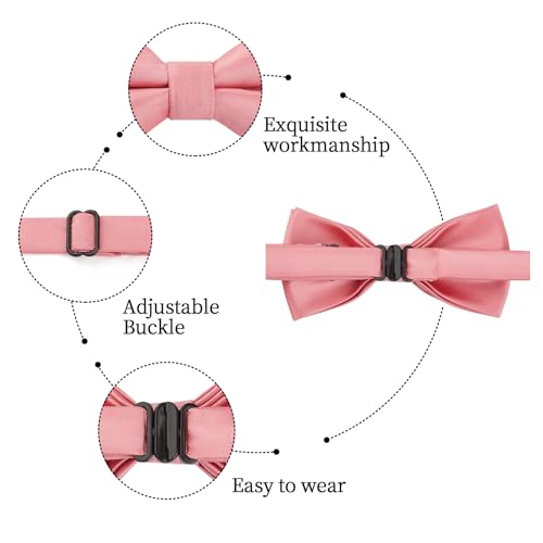 Image of HISDERN Bow Ties for Boys Pre Tied Toddler Bow Tie Adjustable Kids Bowties Clip On Fun Patterned Bowties for Wedding Party
