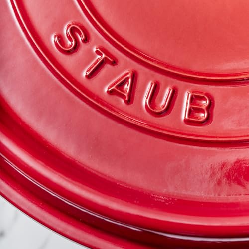 Image of STAUB Cast Iron Dutch Oven 4-qt Round Cocotte, Made in France, Serves 3-4, Cherry