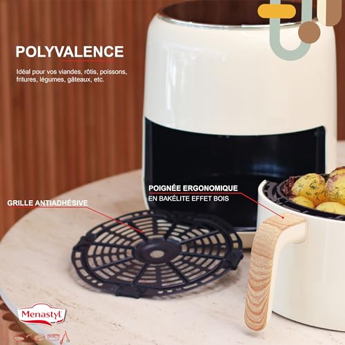 Friteuse sans huile sans PFAS MENASTYL avec 8 programmes 4.5L - 5