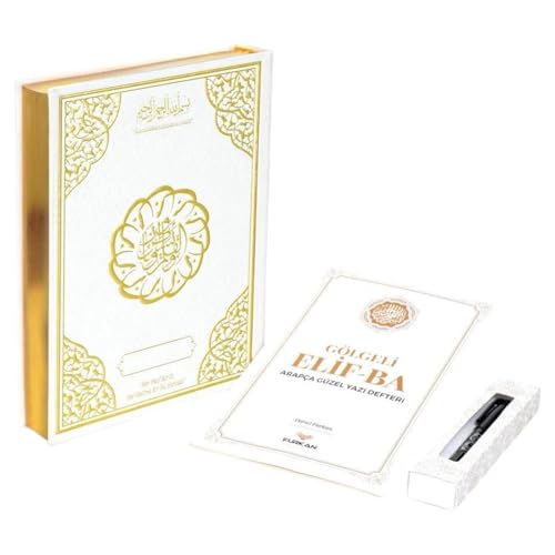 Coran à tracer grand format avec cahier d'écriture et crayon pour apprendre le Coran blanc
