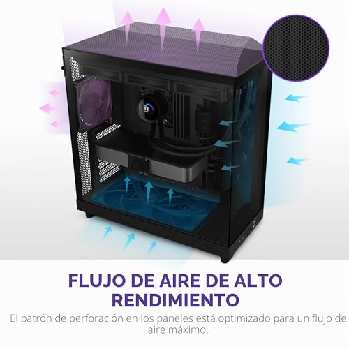Miniatura 5 de NZXT H6 Flow - Caja PC ATX Compacta Doble Cámara - Negro