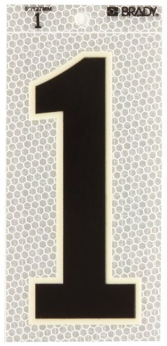 Numéro phosphorescent 1 Brady 3020-1 réfléchissant lot de 15