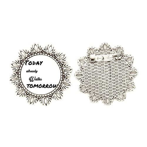 Broche de plata con diseño de flor Poetry Today plata de ley artesanal talla mediana