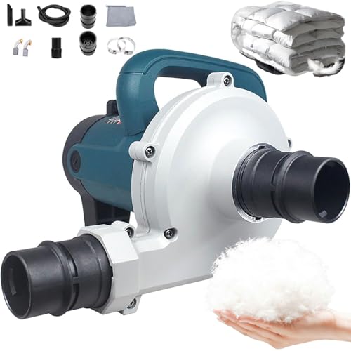 HQYMXYGEUR Máquina eléctrica de llenado de plumón,Máquina de plumón de Doble función de soplado y succión con Interruptor de Pedal de Control,para Hacer o renovar Chaquetas de plumón(10M Pipe)