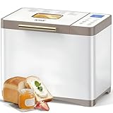 KBS 650W Bread Maker with Custom Program, 20-IN-1 Bread Machine with Stainless Steel Paddle & Nonstick Ceramic Pan, 2LB Bread Maker Machine Polish Bread, Gluten-Free, 3 Colors, 15H Timer, Touch Panel