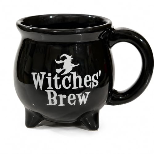 Image of Halloween Witches Brew Cauldron Mug 340ml – Black Ceramic Witch Coffee Mug, Spooky Novelty Tea & Coffee Cup with Handle, Halloween Decorations, Witchy Gifts for Women Men, Birthday & Gift