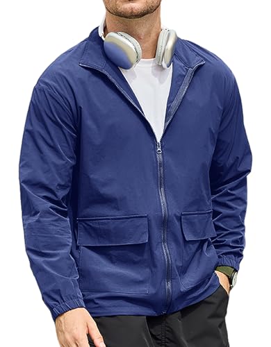 SEGANUP Men's Lightweight Windbreaker Jacket Outdoor Workout