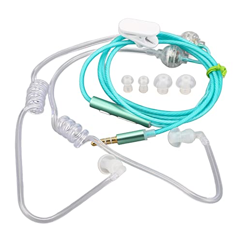 Auriculares con Tubo de Aire Bilateral de 3,5 Mm en la Oreja, Antirradiación con Cancelación de Ruido y Sonido Premium (Verde)