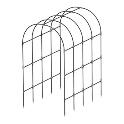 Garden Arch Trellis, Metal Arch Trellis for Climbing Plants Outdoor, Yard, Garden, Climbing Plants w/Decorative Wire Lattice - Black