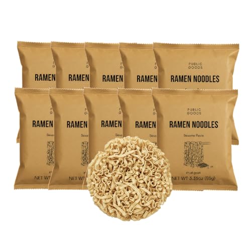 Image of Public Goods Ramen Noodles | Brothless Vegan & Vegetarian Instant Ramen | Healthy, High Protein Asian Noodle | Preservative Free | No Added MSG | Sesame Paste (10 Pack)
