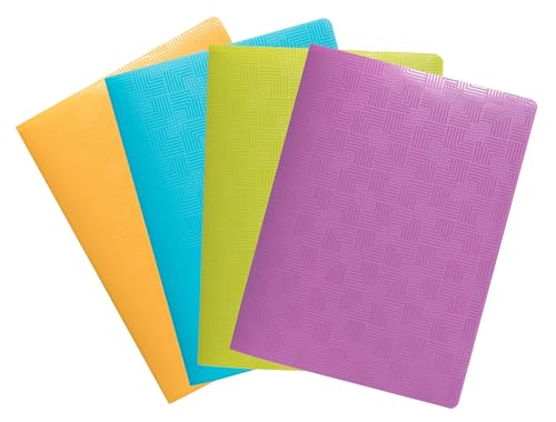Exacompta - Ref. 5890E – Karton mit 10 Sichtmappen Pop'N Co – 30 genarbte Hüllen – 60 Seiten – für A5 – Maße: 24 x 32 cm – Einband aus recyceltem Polypropylen, halbstarr, 4 verschiedene Farben