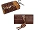 Vintage Leather Tool roll up Pouch, Portable Wrench roll for Barbers,Woodworker,Painter,Chisel Tool (Full Grain Leather) (10 Slot)