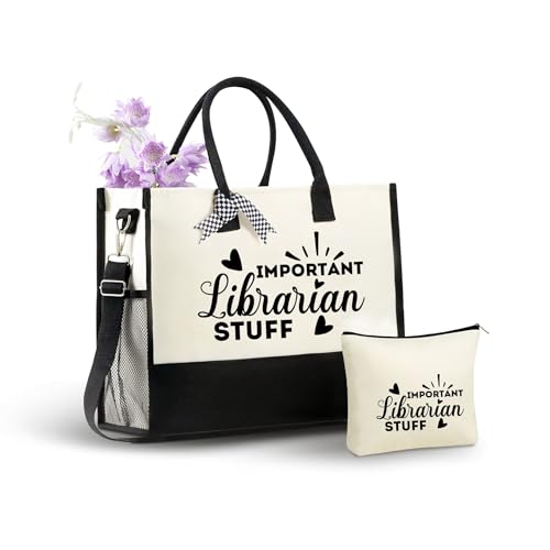 Bolso Tote de lona con cierre y correa para mujer miniatura 1