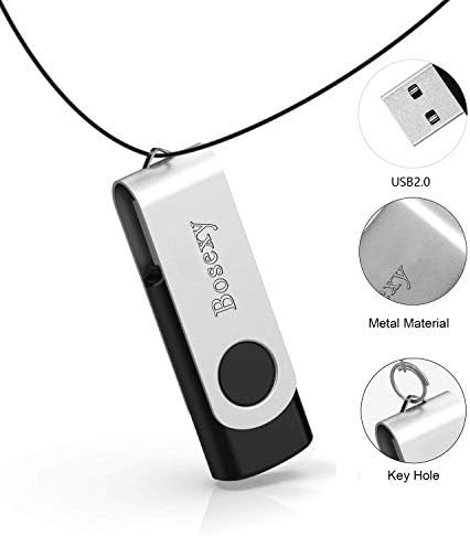 10 Pack USB Flash Drives USB 2.0 Memory Stick Rotating Thumb Drive (32GB, Black)