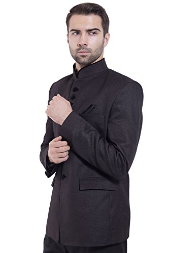 Wintage Men's Rayon Cotton Bandhgala Festive Black Nehru Mandarin Blazer #TOP1