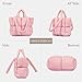 OWGSEE Puffer Tote Bag Soft Puffy Purses for Women Winter Light Down Cotton Padded Quilted Puff Shoulder Handbags (Light Pink)
