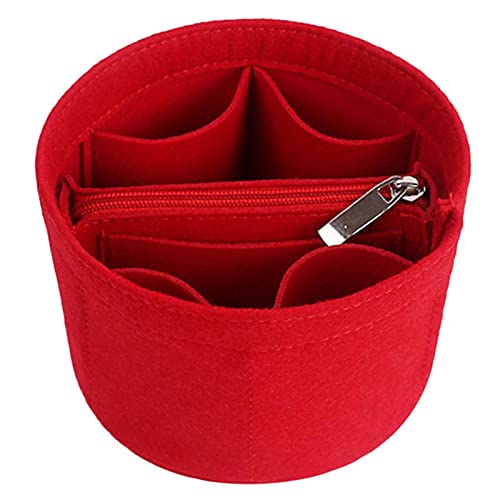 Amagogo Sac Seau Doublure en Feutre Doublure de Sac à Main Tendance avec Compartiments Type de Seau Gardez Les Petites nécessités organisées, Rouge