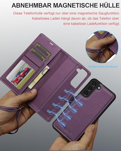 Samsung S21 Plus Étui Protection Magnétique Amovible Violet 5G - 5