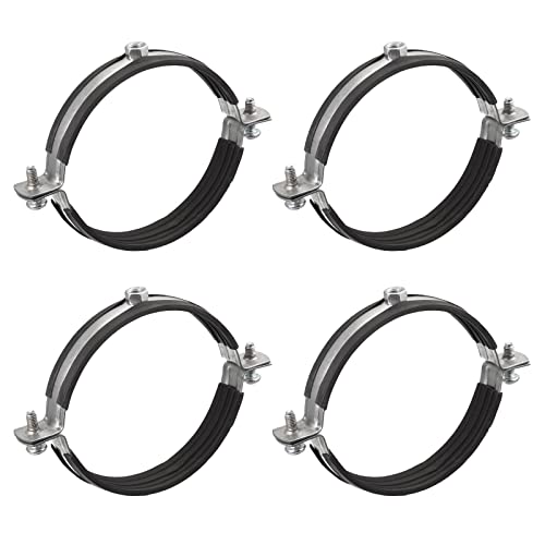 Uxcell 109-112Mm Rigid Pipe Strap Clamps, Carbon Steel Pipe Bracket Tube Clip M8 Nut Size For Water Tube Pipe 4 Pcs #TOP30