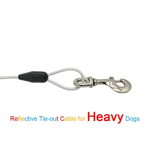 Petest 30Ft Reflective Tie-Out Cable For Heavy Dogs Up To 125 Pounds #TOP4