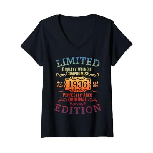 Mujer Cumpleaños 1936 Edición limitada Regalo Usado Grunge Vintage Camiseta Cuello V