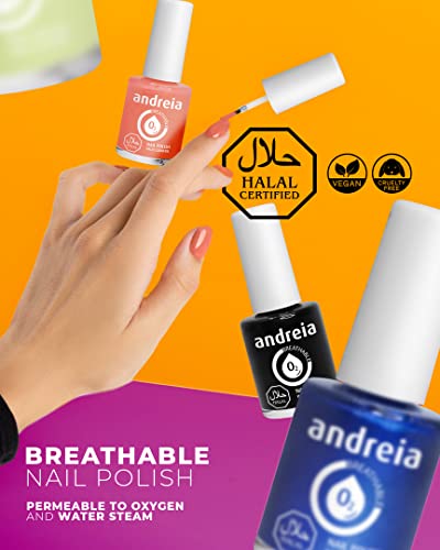 Andreia Nagellack Halal - Atmungsaktiv Luft - Wasser-Durchlässig - Ungiftig Farbintensiv - Naturkosmetik - Farbe B22… – Bild 7