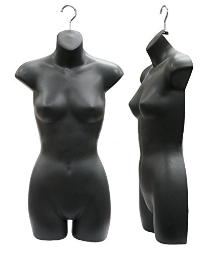M J Dummy Arts Headless Half Female Mannequins MJ0008 (Black) - Pack of 2
