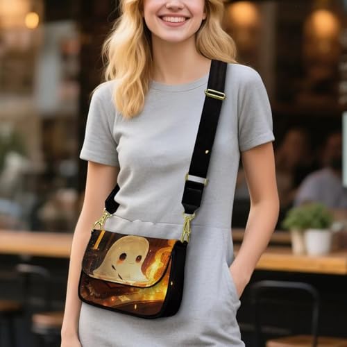 COEQINE Goth Pumpkin Crossbody Bag for Women Small Purse with Adjustable Shoulder Strap Small Leather Handbag3