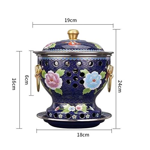 Olla Caliente China Cloisonné de Cobre Azul miniatura 7